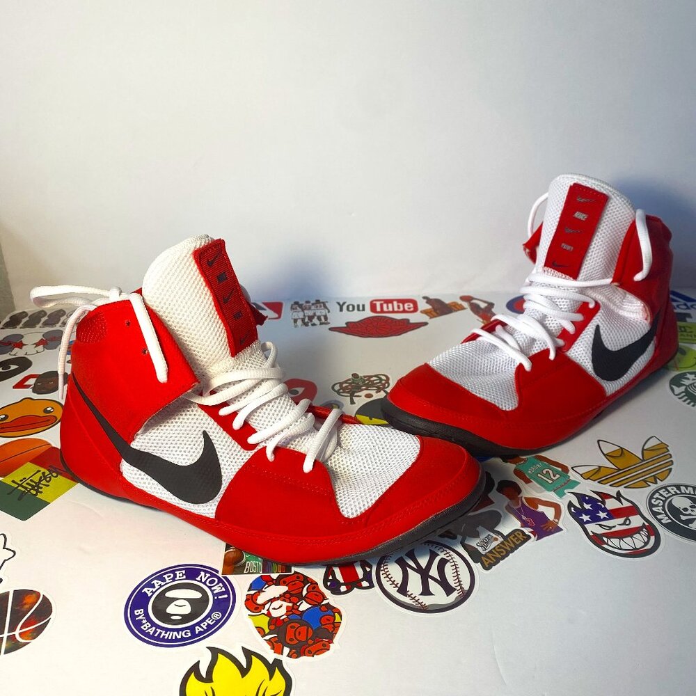 Nike Fury Wrestling Shoes Men Sz 9.5 University Red White MMA Boxing AO2416-601